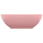 Luxury Basin Oval-shaped Matt Pink 40x33 cm Ceramic