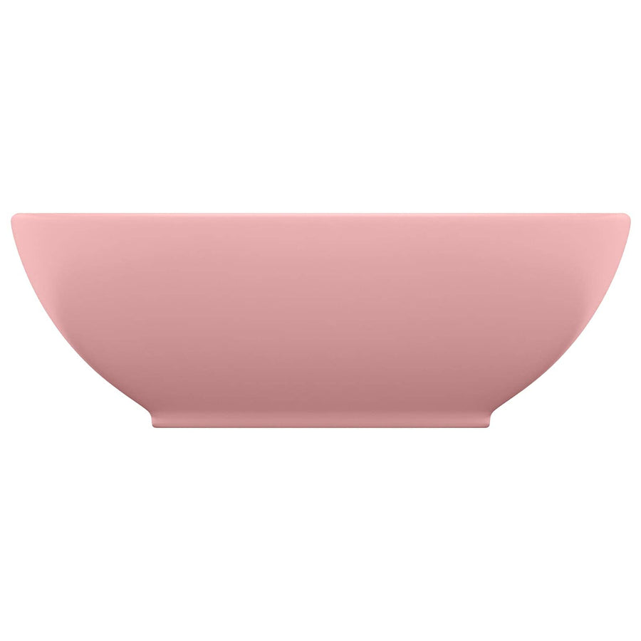 Luxury Basin Oval-shaped Matt Pink 40x33 cm Ceramic