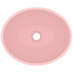 Luxury Basin Oval-shaped Matt Pink 40x33 cm Ceramic