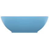 Luxury Basin Oval-shaped Matt Light Blue 40x33 cm Ceramic