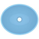 Luxury Basin Oval-shaped Matt Light Blue 40x33 cm Ceramic