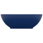 Luxury Basin Oval-shaped Matt Dark Blue 40x33 cm Ceramic