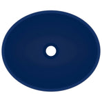 Luxury Basin Oval-shaped Matt Dark Blue 40x33 cm Ceramic