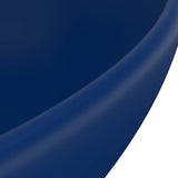 Luxury Basin Oval-shaped Matt Dark Blue 40x33 cm Ceramic - 45-Degree Angle