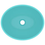 Luxury Basin Oval-shaped Matt Light Green 40x33 cm Ceramic