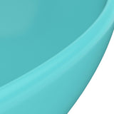 Luxury Basin Oval-shaped Matt Light Green 40x33 cm Ceramic - 45-Degree Angle