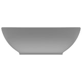 Luxury Basin Oval-shaped Matt Light Grey 40x33 cm Ceramic