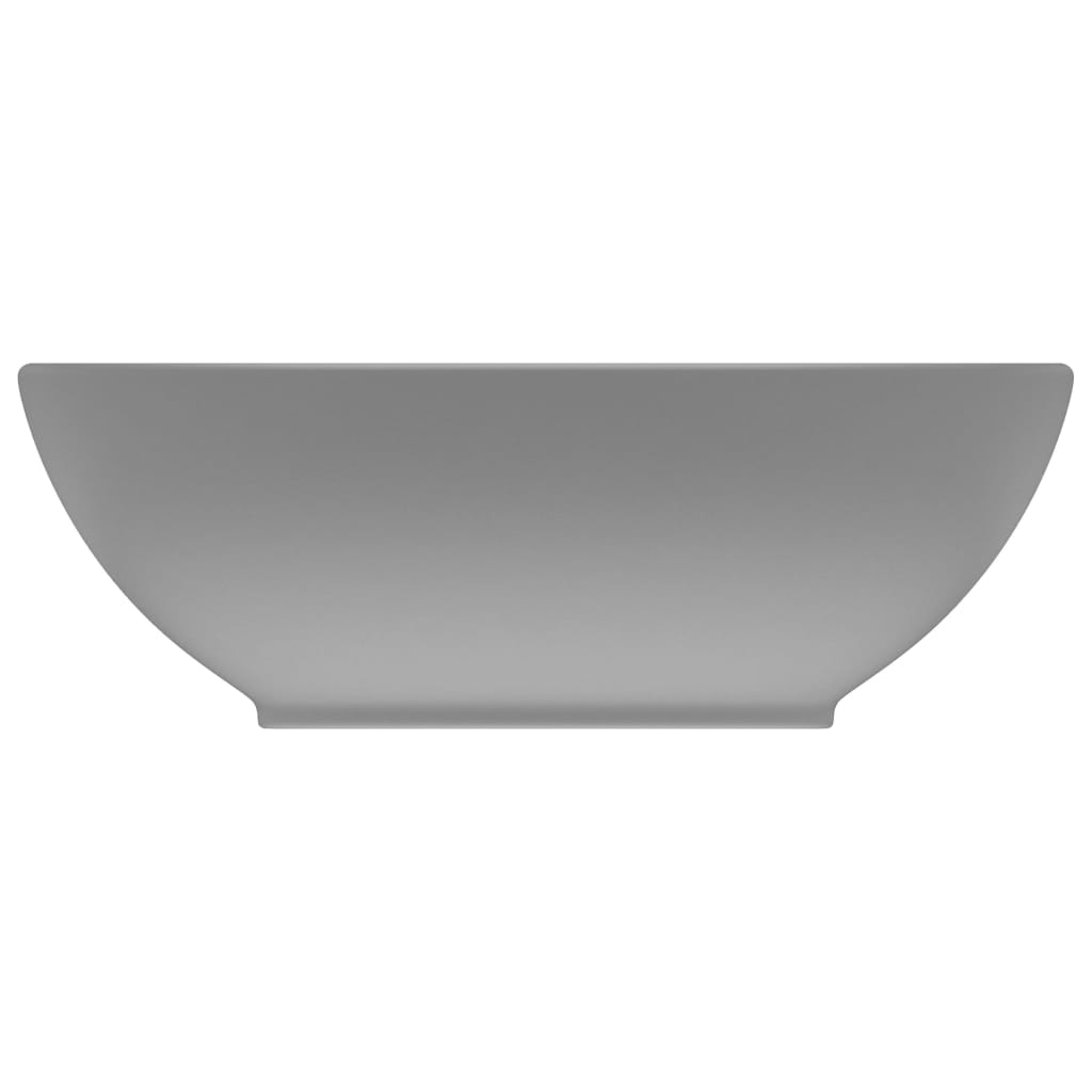 Luxury Basin Oval-shaped Matt Light Grey 40x33 cm Ceramic