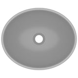 Luxury Basin Oval-shaped Matt Light Grey 40x33 cm Ceramic
