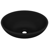 Luxury Basin Oval-shaped Matt Black 40x33 cm Ceramic - Front View