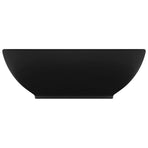 Luxury Basin Oval-shaped Matt Black 40x33 cm Ceramic