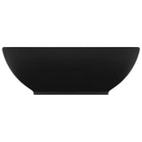 Luxury Basin Oval-shaped Matt Black 40x33 cm Ceramic - Side View