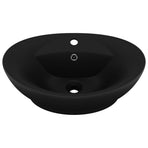 Luxury Basin Overflow Oval Matt Black 58.5x39 cm Ceramic