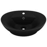 Luxury Basin Overflow Oval Matt Black 58.5x39 cm Ceramic - Front View