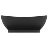 Luxury Basin Overflow Oval Matt Black 58.5x39 cm Ceramic - Side View