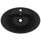 Luxury Basin Overflow Oval Matt Black 58.5x39 cm Ceramic
