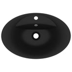 Luxury Basin Overflow Oval Matt Black 58.5x39 cm Ceramic