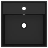 Luxury Basin Overflow Square Matt Black 41x41 cm Ceramic