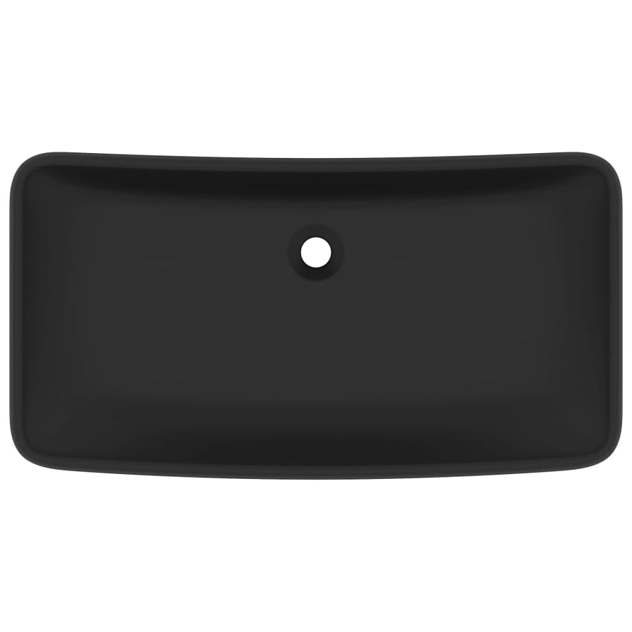 Luxury Basin Rectangular Matt Black 71x38 cm Ceramic