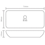 Luxury Basin Rectangular Matt Black 71x38 cm Ceramic