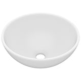 Luxury Bathroom Basin Round Matt White 32.5x14 cm Ceramic - Front View