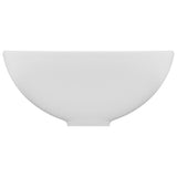 Luxury Bathroom Basin Round Matt White 32.5x14 cm Ceramic - Top-Down View