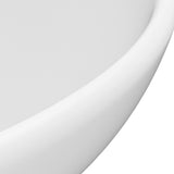 Luxury Bathroom Basin Round Matt White 32.5x14 cm Ceramic - 45-Degree Angle