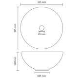 Luxury Bathroom Basin Round Matt White 32.5x14 cm Ceramic