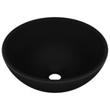 Luxury Bathroom Basin Round Matt Black 32.5x14 cm Ceramic