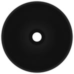Luxury Bathroom Basin Round Matt Black 32.5x14 cm Ceramic