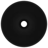 Luxury Bathroom Basin Round Matt Black 32.5x14 cm Ceramic - Side View