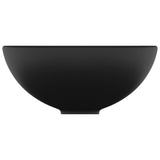 Luxury Bathroom Basin Round Matt Black 32.5x14 cm Ceramic