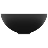 Luxury Bathroom Basin Round Matt Black 32.5x14 cm Ceramic - Top-Down View