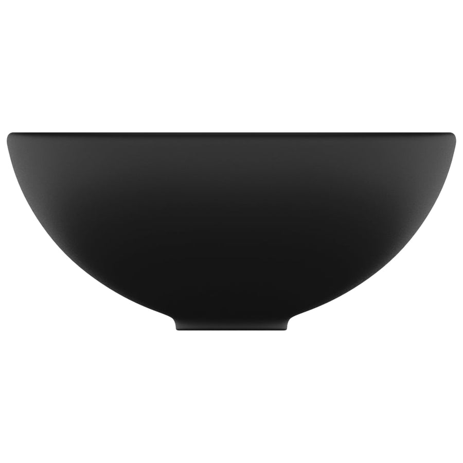 Luxury Bathroom Basin Round Matt Black 32.5x14 cm Ceramic
