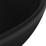 Luxury Bathroom Basin Round Matt Black 32.5x14 cm Ceramic - 45-Degree Angle