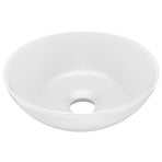 Bathroom Sink Ceramic Matt White Round