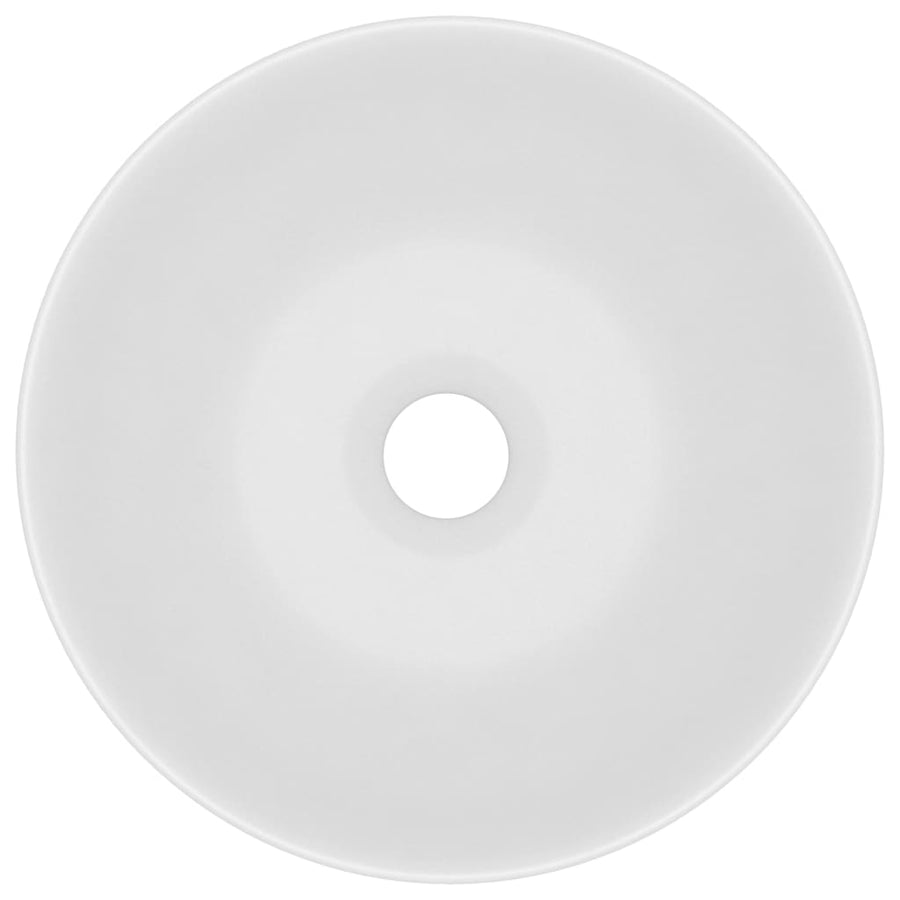 Bathroom Sink Ceramic Matt White Round