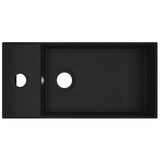 Bathroom Sink with Overflow Ceramic Matt Black