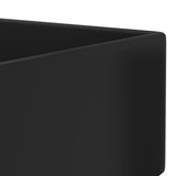 Bathroom Sink with Overflow Ceramic Matt Black - Rear View