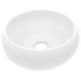 Luxury Wash Basin Round Matt White 40x15 cm Ceramic