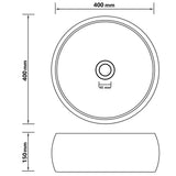 Luxury Wash Basin Round Matt White 40x15 cm Ceramic