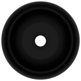 Luxury Wash Basin Round Matt Black 40x15 cm Ceramic - Side View