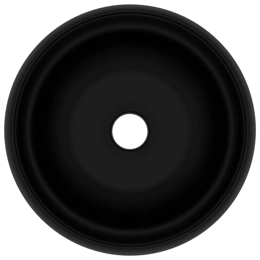 Luxury Wash Basin Round Matt Black 40x15 cm Ceramic