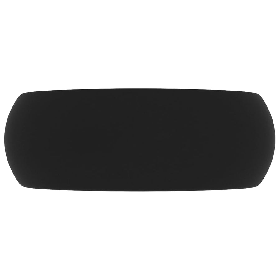 Luxury Wash Basin Round Matt Black 40x15 cm Ceramic