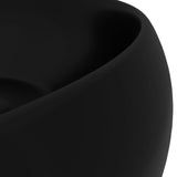Luxury Wash Basin Round Matt Black 40x15 cm Ceramic - 45-Degree Angle