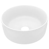Luxury Wash Basin Round Matt White 40x15 cm Ceramic - Front View