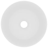 Luxury Wash Basin Round Matt White 40x15 cm Ceramic - Side View