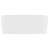 Luxury Wash Basin Round Matt White 40x15 cm Ceramic - Top-Down View