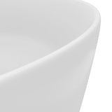 Luxury Wash Basin Round Matt White 40x15 cm Ceramic - 45-Degree Angle