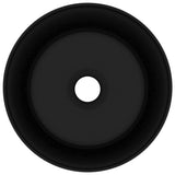 Luxury Wash Basin Round Matt Black 40x15 cm Ceramic